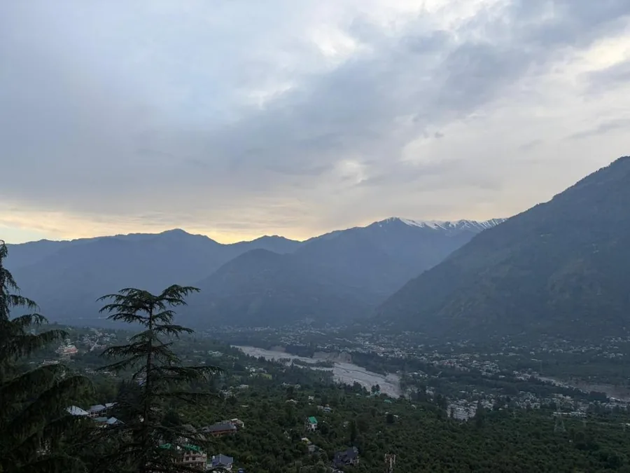 Panoramic view of the Kullu valley from Ghar in the Hills, Naggar
