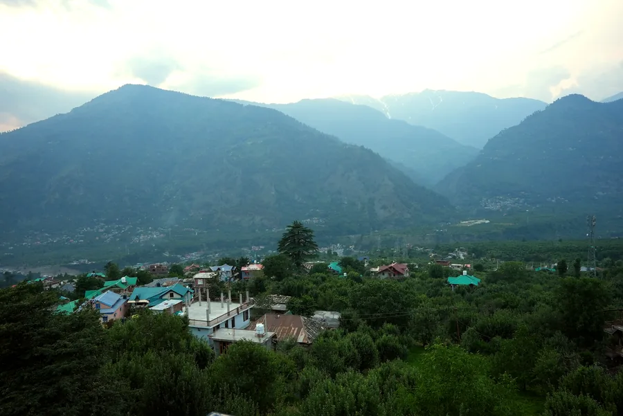 Wide Kullu valley panorama from Naggar