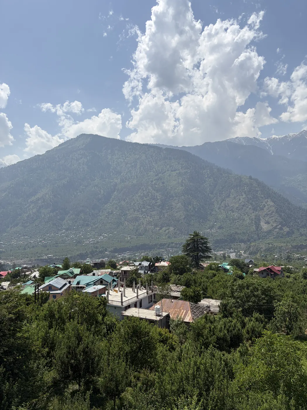 Wide Kullu valley view from Naggar Himachal Pradesh